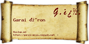 Garai Áron névjegykártya