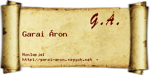 Garai Áron névjegykártya